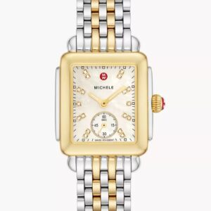 Deco Mid Two-Tone 18K Gold-Plated Diamond Dial Watch