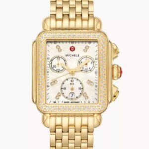 Deco 18K Gold-Plated Diamond Watch