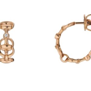 Horsebit diamond 18k hoop earrings