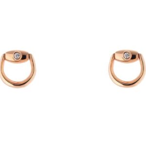 Horsebit diamond 18k stud earrings