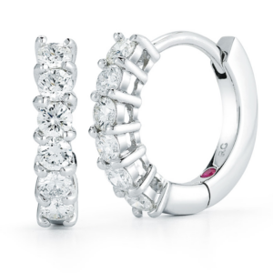 Roberto Coin 18KT White Gold Huggie Earrings With Diamonds