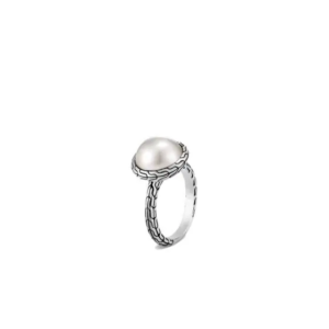 John Hardy Silver Classic Chain Women's Gemstone Center Stone Ring