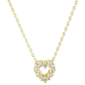 Roberto Coin 18KT Yellow Gold Heart Pendant With Diamonds Necklace