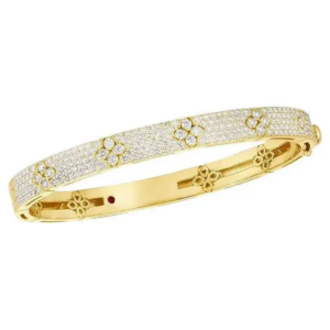 Roberto Coin Love in Verona Yellow Gold Ladies Diamond Bangle