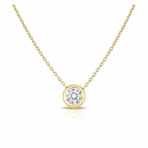 Roberto Coin 18K Yellow Gold Bezel Set Diamond Solitaire Station Necklace