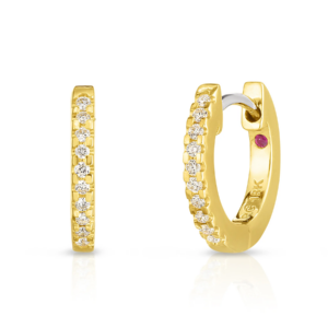 Roberto Coin 18K Yellow Gold Extra-Small Diamond Hoop Earrings