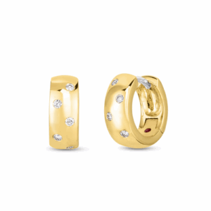 Roberto Coin 18K Yellow Gold Classic Diamond Huggie Hoop Earrings