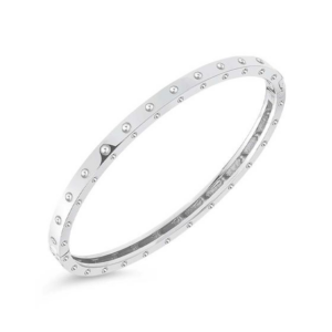 Roberto Coin 18KT White Gold Symphony Pois Moi Oval Bangle