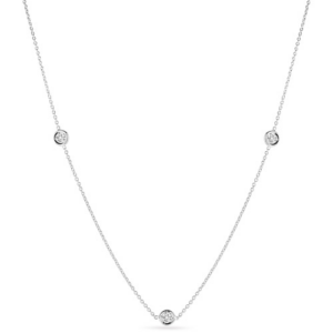 Roberto Coin 18K White Gold Diamonds By The Inch Necklace w/ 5 Diamond Stations