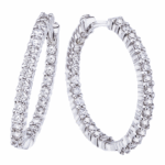 Roberto Coin Small Inside Outside Diamond Hoop Earrings