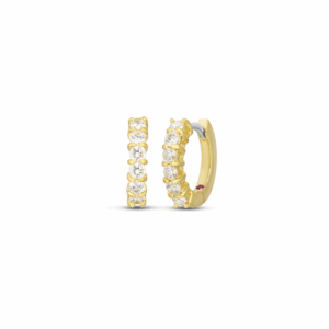 Roberto Coin 18KT Yellow Gold Huggy Earrings With Diamonds