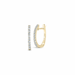 Roberto Coin 18K Yellow Gold Huggie Earrings With Micro Pave Diamonds