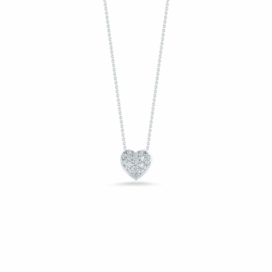 Roberto Coin 18K White Gold Puffed Heart Pendant With Diamonds