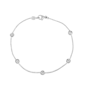 Roberto Coin 18kt White Gold 5 Station Diamond Bracelet