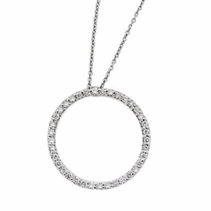 Roberto Coin 18K White Gold Small Diamond Circle Pendant