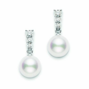 Mikimoto Morning Dew Akoya Cultured Pearl Earrings 18K White Gold