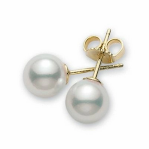 Mikimoto Everyday Essentials Stud Earrings Akoya Pearl White 6mm A quality