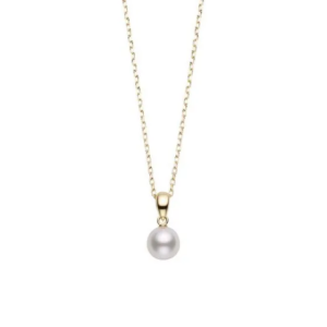 Mikimoto 7mm A Grade Akoya Cultured Pearl Pendant in 18K Yellow Gold
