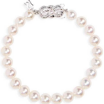 Mikimoto 18k White Gold Akoya Cultured Pearl Bracelet 7x6.5mm A 7"