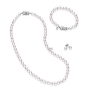 Mikimoto 18" Akoya Cultured Pearl Three Piece Set