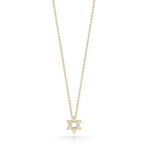 Tiny Treasures Yellow Gold Diamond Star Of David Necklace