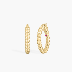 18K Yellow Gold Oro Classic Hoop Earrings