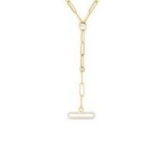 18K Yellow Gold 0.31Ct Diamond Venetian Princess Paperclip With Diamond Bar Necklace