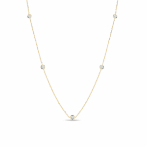 18K GOLD DIAMONDS BY THE INCH 5 STATION NECKLACE