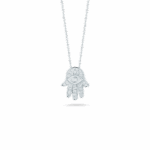 18K WHITE GOLD TINY TREASURES DIAMOND HAMSA NECKLACE