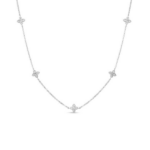18K WHITE GOLD LOVE BY THE INCH 5 STATION FLOWER NECKLACE