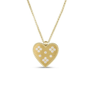 18K YELLOW GOLD VENETIAN PRINCESS SMALL HEART MEDALLION NECKLACE