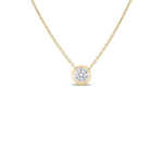 18K YELLOW GOLD DIAMONDS BY THE INCH BEZEL SET SOLITAIRE NECKLACE