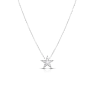 Roberto Coin 18 Karat White Gold Diamond Star Pendant 0.26 Ct
