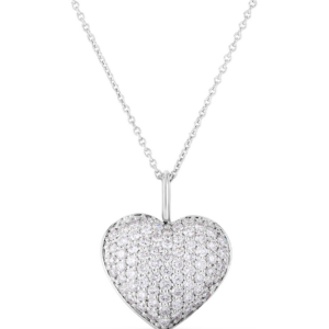 Roberto Coin 18K White Gold Tiny Treasures Diamond Heart Necklace