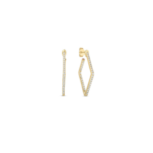 Roberto Coin Perfect Diamond Hoops Collection Yellow Gold Diamonds Earrings