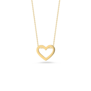 18K Yellow Gold Tiny Treasures Heart Outline Necklace