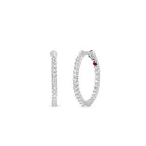 18K White Gold The Perfect Diamond Hoop® X Small Inside Outside Earrings