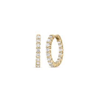 18K Yellow Gold The Perfect Diamond Hoop® Small Inside Outside Earrings