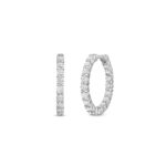 18K White Gold The Perfect Diamond Hoop® Small Inside Outside Earrings