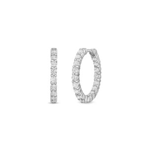 18K White Gold The Perfect Diamond Hoop® Small Inside Outside Earrings