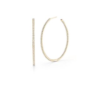 18K Yellow Gold The Perfect Diamond Hoop® Classic Inside Outside Open Back Earrings