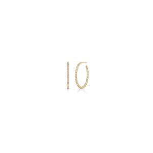 18K Yellow Gold The Perfect Diamond Hoop® Classic Inside Outside Open Back Earrings