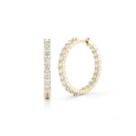 18K Yellow Gold The Perfect Diamond Hoop® Small Inside Outside Earrings