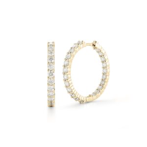 18K Yellow Gold The Perfect Diamond Hoop® Small Inside Outside Earrings