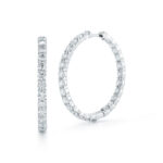 18K White Gold The Perfect Diamond Hoop® Large Inside Outside Earrings