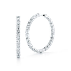 18K White Gold The Perfect Diamond Hoop® Large Inside Outside Earrings