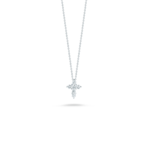 18K White Gold Tiny Treasures Mini Diamond Cross Necklace