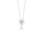18K White Gold Tiny Treasures Diamond Palm Tree Necklace