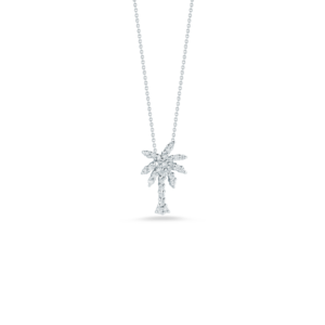 18K White Gold Tiny Treasures Diamond Palm Tree Necklace