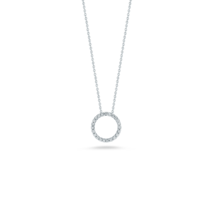 18K White Gold Tiny Treasures Small Diamond Circle Necklace